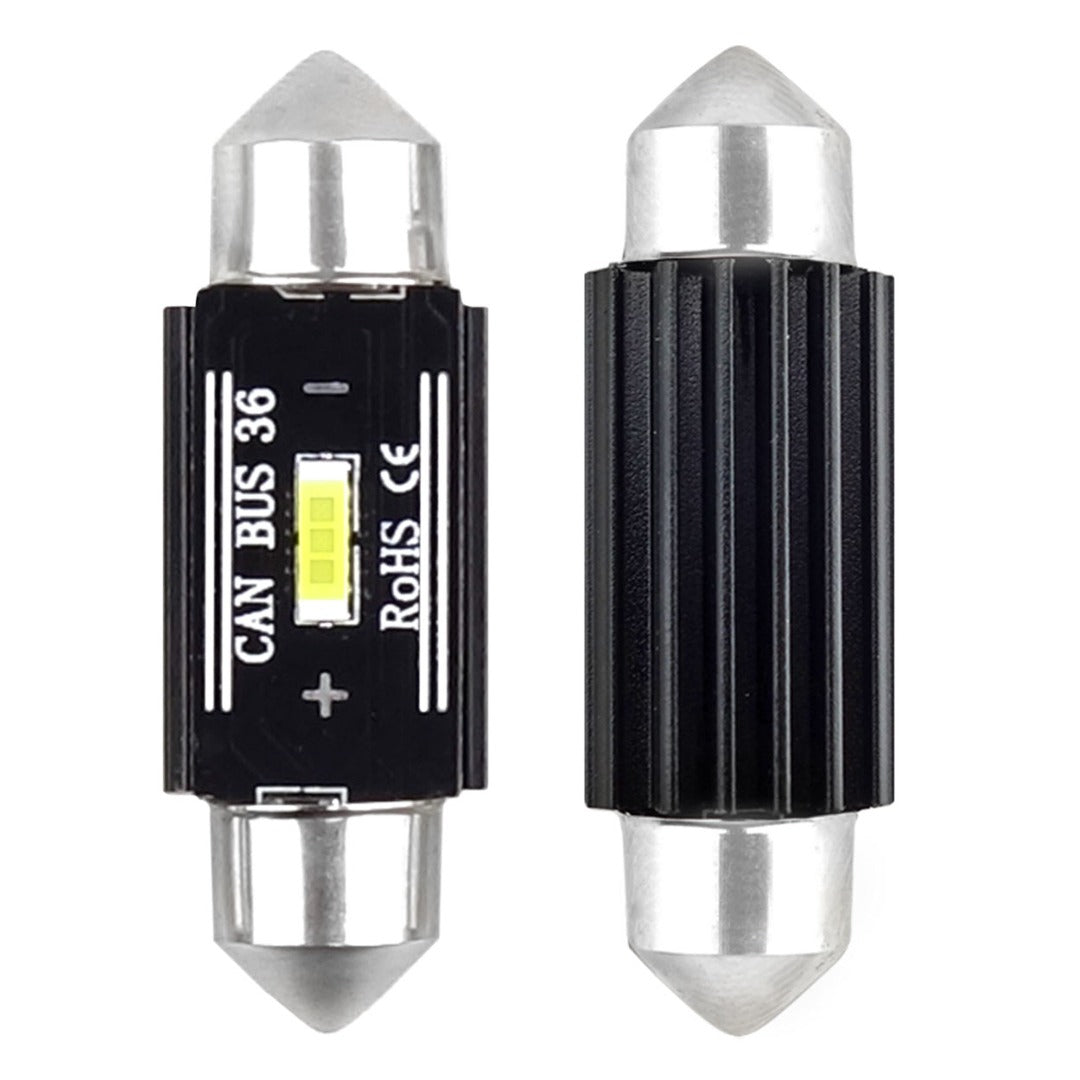 Dome - 36MM LED - CANBUS - 1860 - 1 SMD - extra fel - 12/24V - 2 stuks Dome - 36MM LED - CANBUS - 1860 - 1 SMD - extra fel - 12/24V - 2 stuks